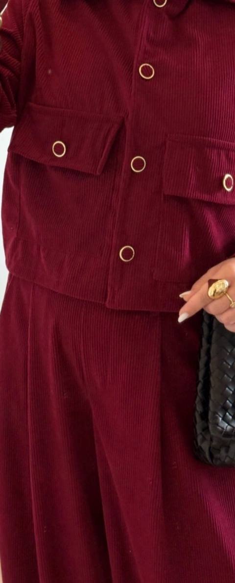 Conjunto Casaco e Pantalona Cotelê