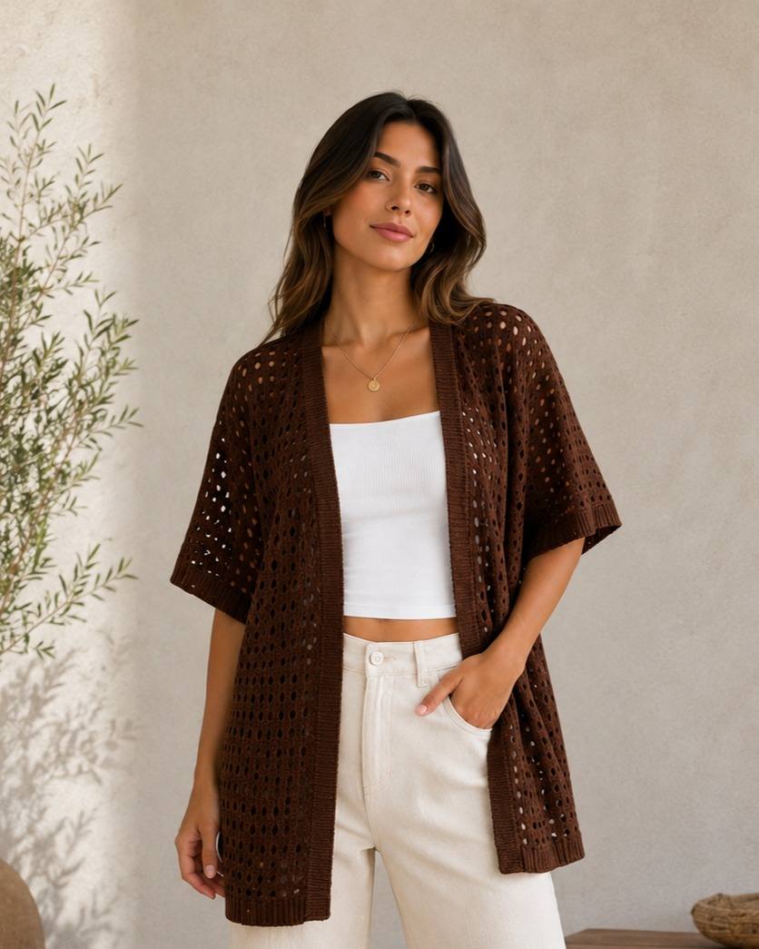 Cardigan Linha Furadinho — foto 1 de 2
